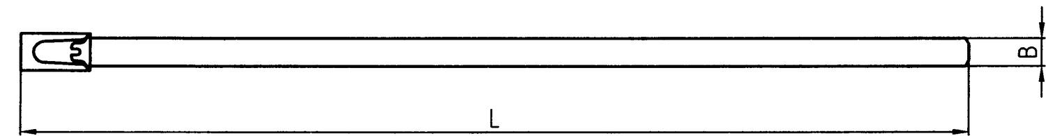 Ruostumaton nippuside tekninen kuva