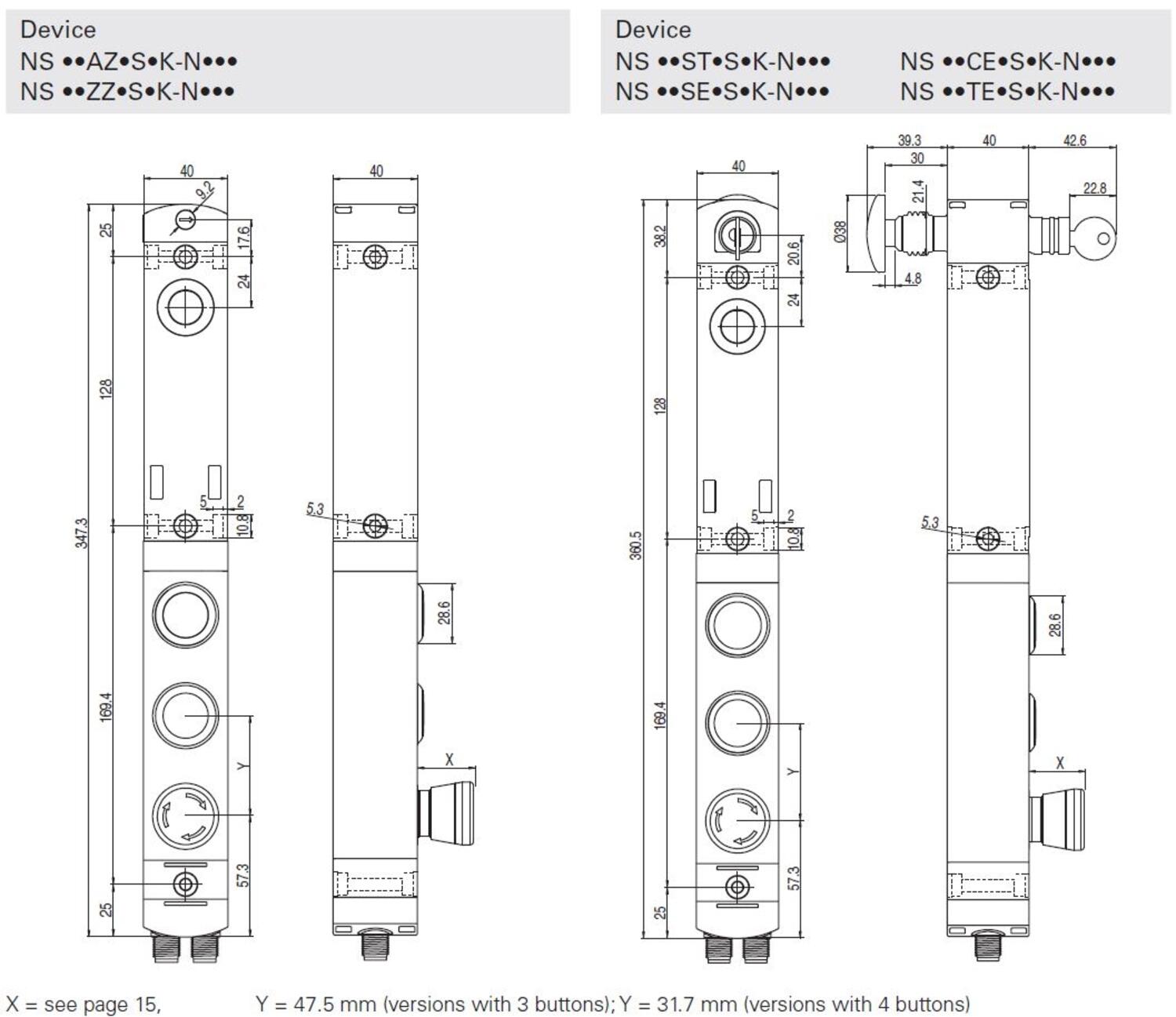 Sähkölukko NS mittakuva
