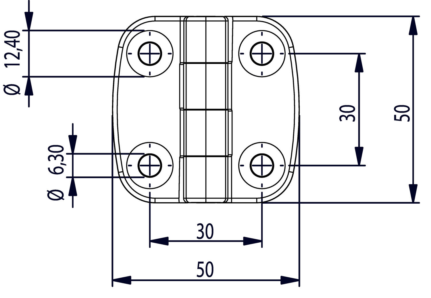 Sarana 50x50 avautumiskulma 180° mitat