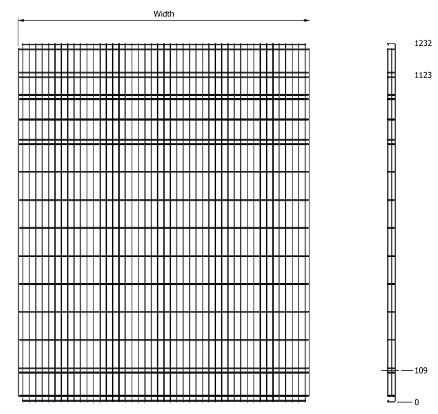 Seinäelementti 1230x200 mm T12