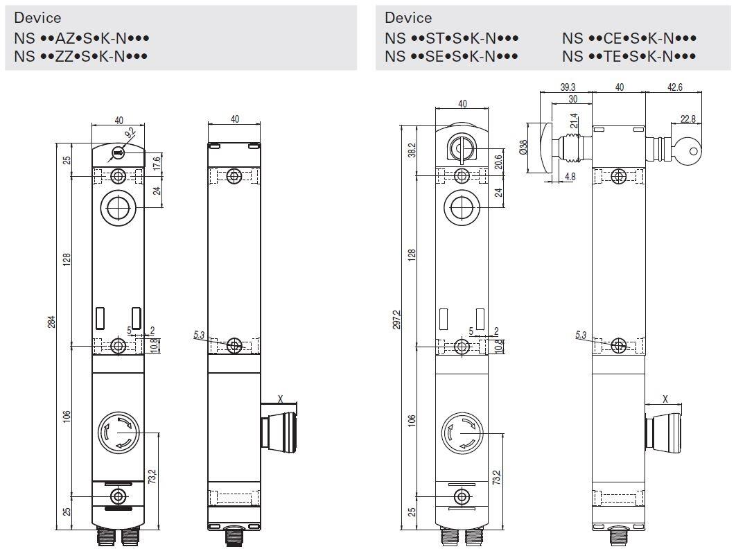 Sivukiinnike mittakuva