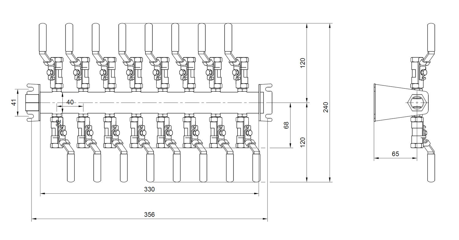 SJTH- ja SJTV-haponkestävä jakotukki mittakuva2