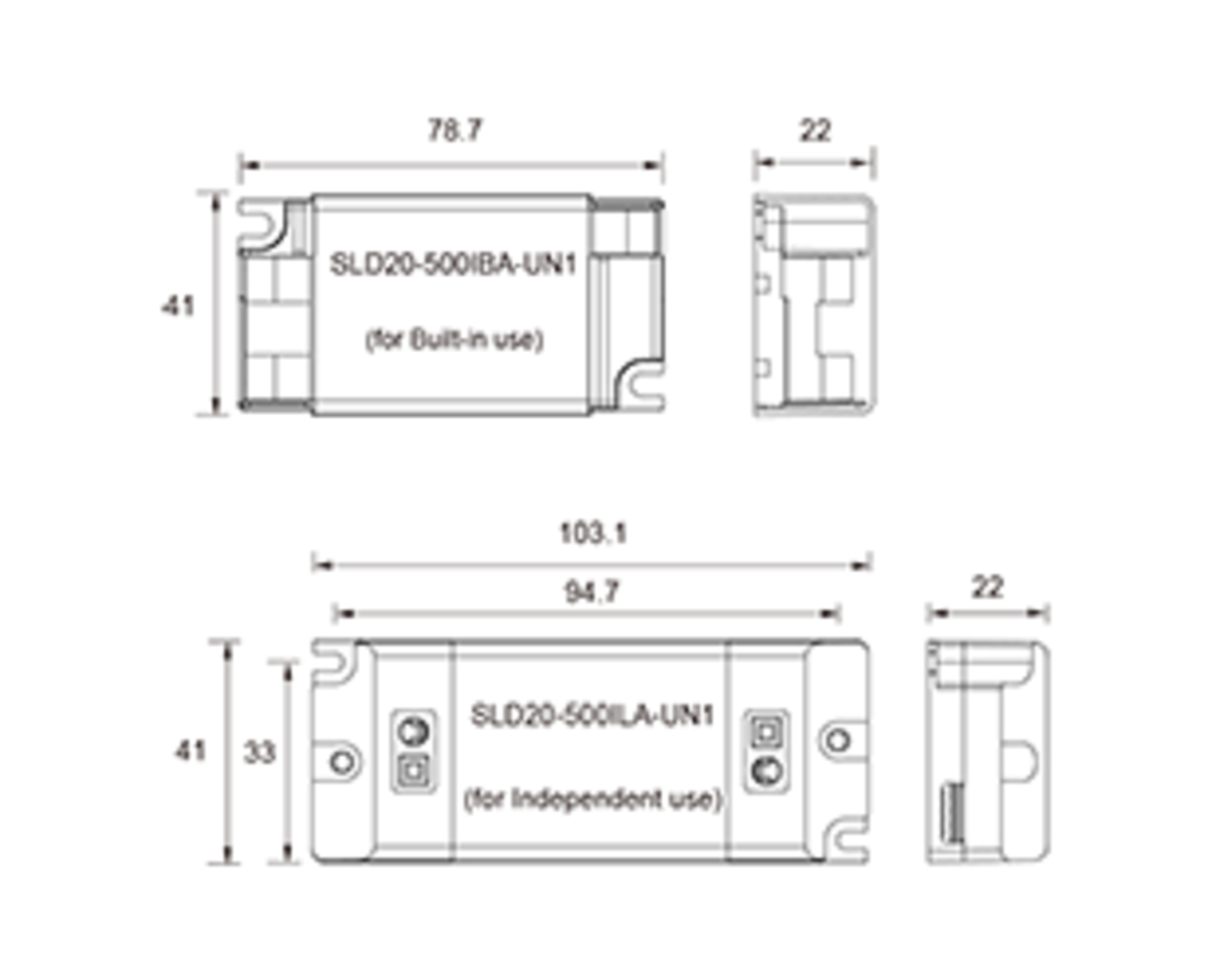 SLD20-500IB(L)A-UN1 mitat