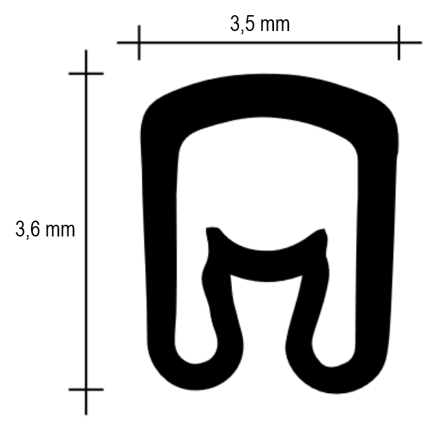 Suljetut johdinmerkit PA02 rulla tekninen kuva