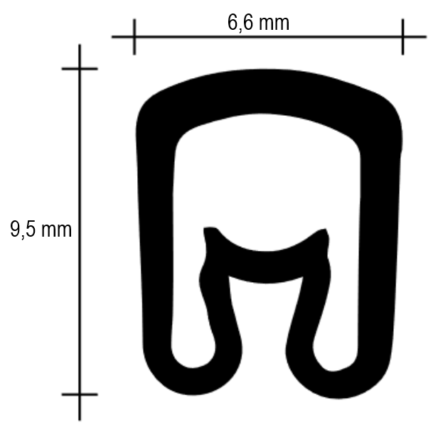 Suljetut johdinmerkit PA2 rulla tekninen kuva