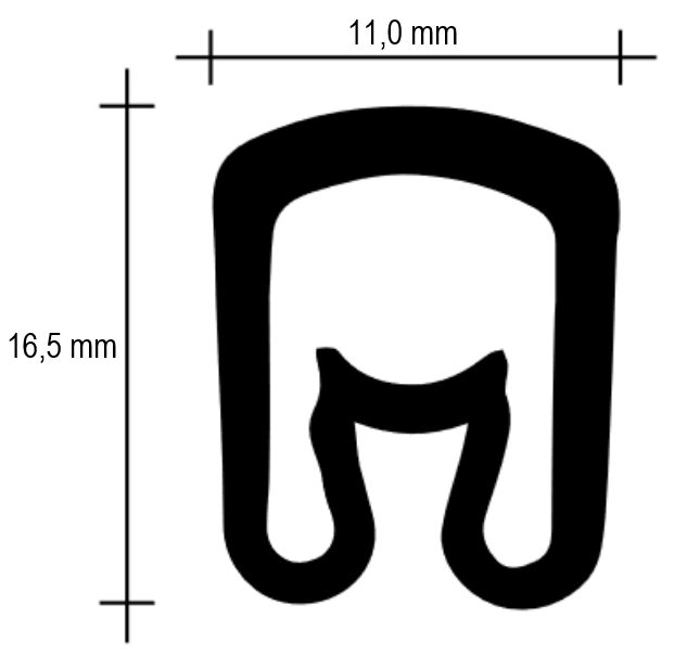 Suljetut johdinmerkit PA3 pussi tekninen kuva