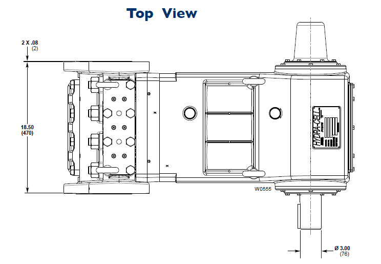 T100-kalvopumppu Low Pressure mittakuva