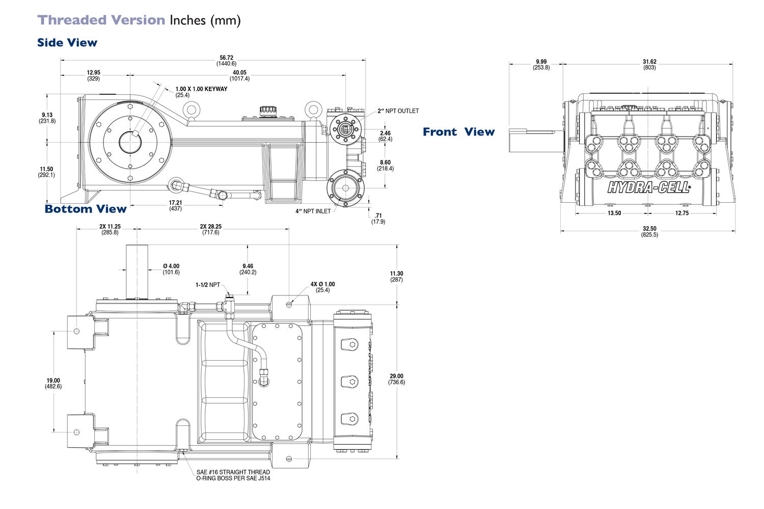 T200-kalvopumppu Medium Pressure mittakuva