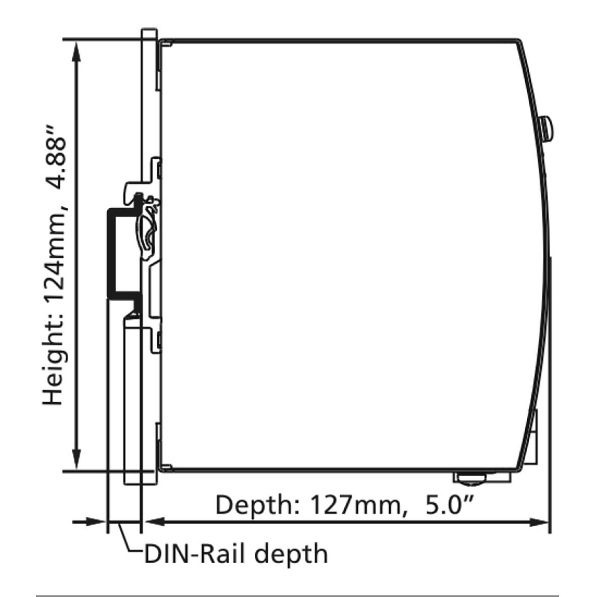 Teholähde 200-240 V AC/24-28 V DC, 40 A mitat