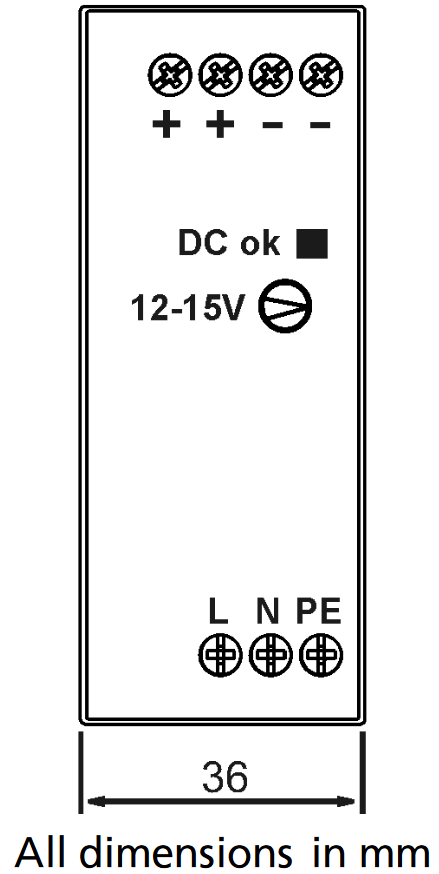 Teholähde100-240 V AC/12-15 C DC