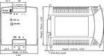Teholähde 115/230 V AC/24-28 V DC, 4,2 A, tekninen kuva