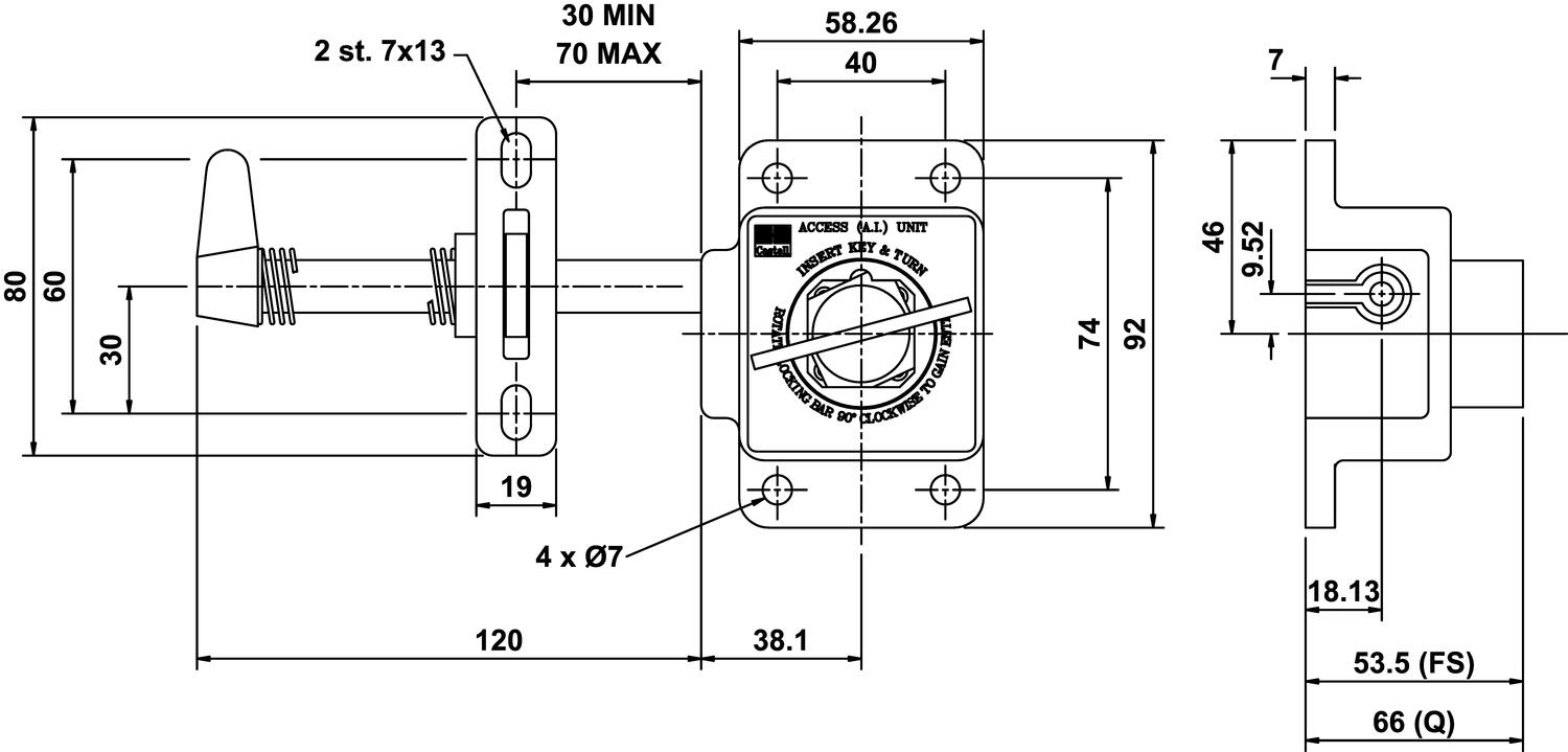 Tekninen kuva MAI-ovilukko