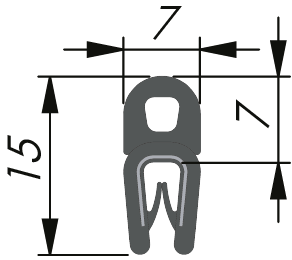 Tiivistenauha 1-4 PVC, mittakuva