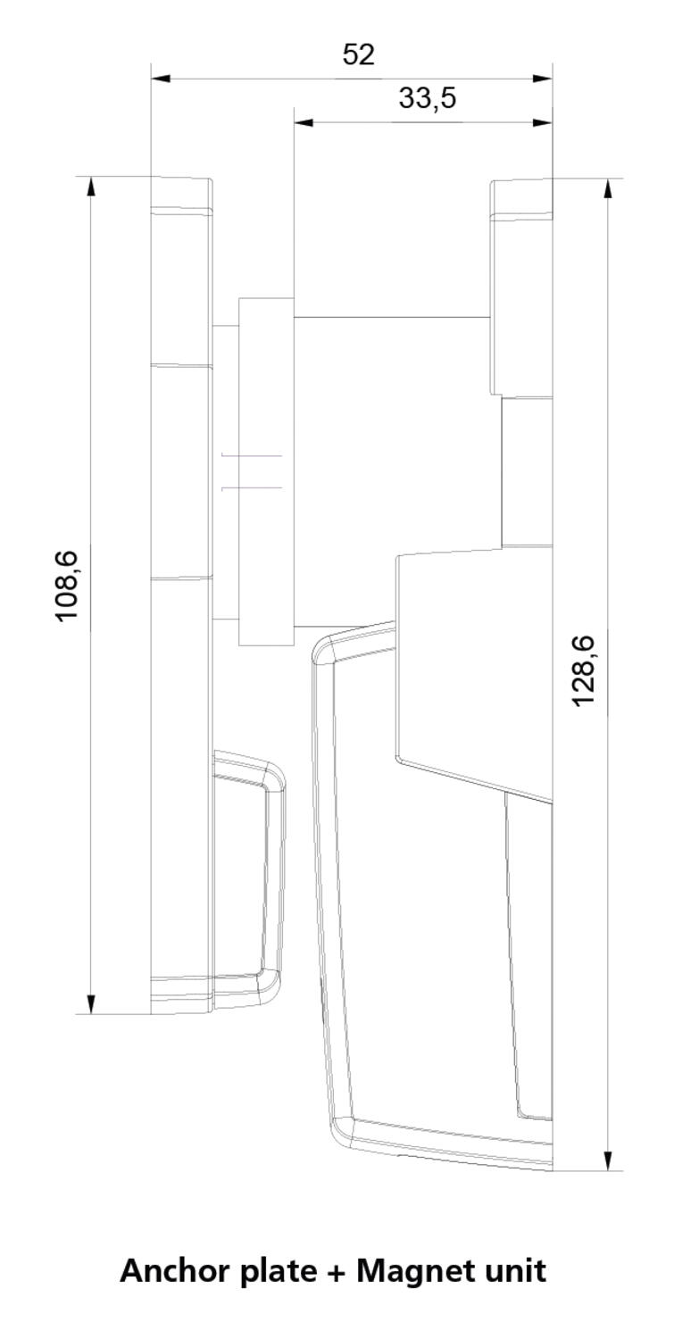 Turvamagneettilukko tekninen kuva