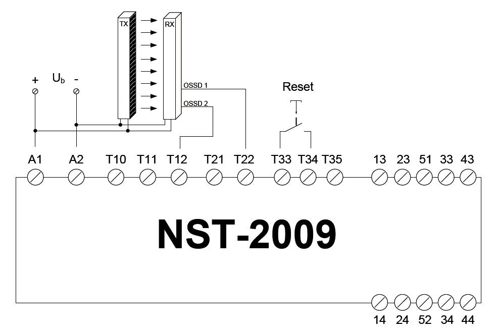 Turvavaloverhon kytkentä