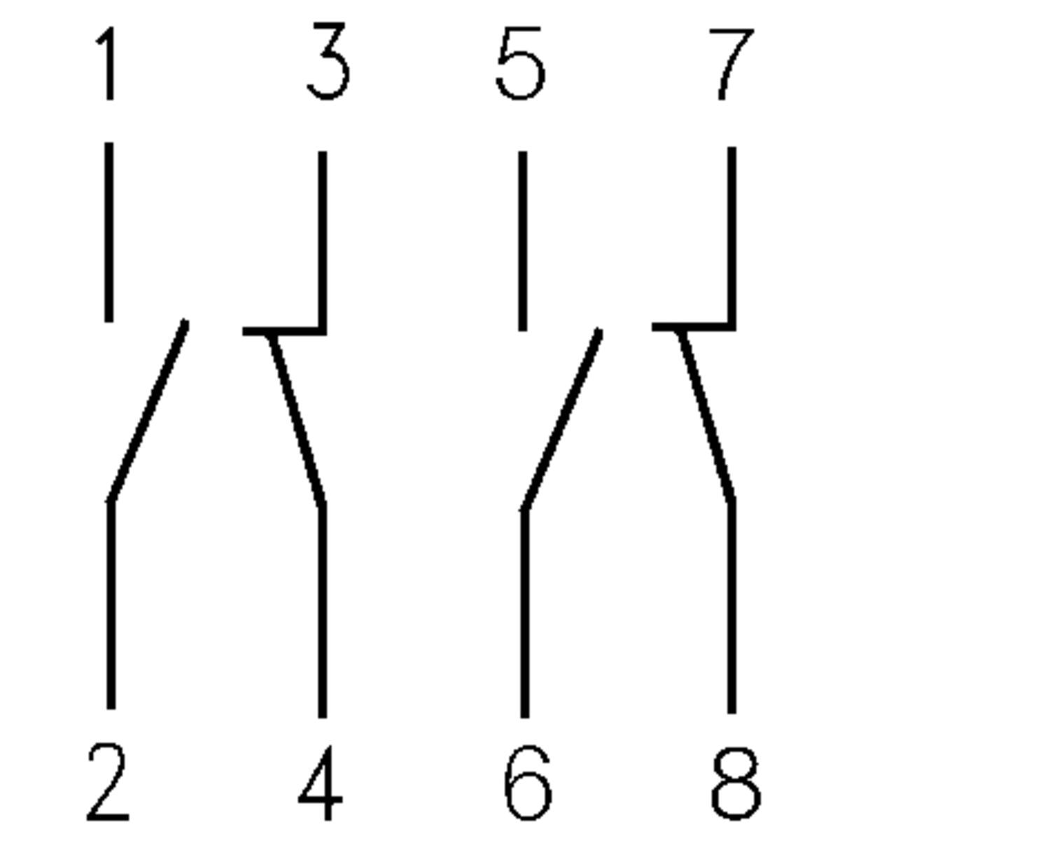 Ulostulot: 2 NC + 2 NO