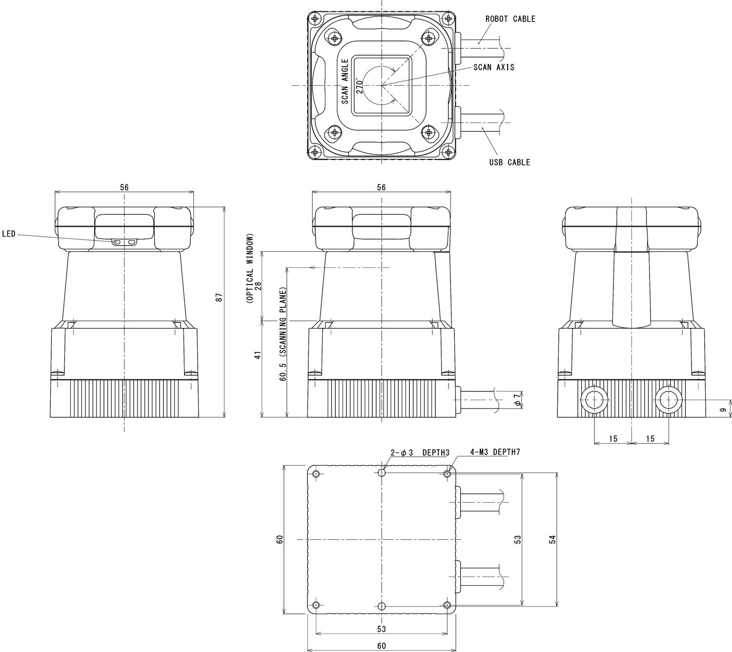 UTM-30LX External dimension.tif
