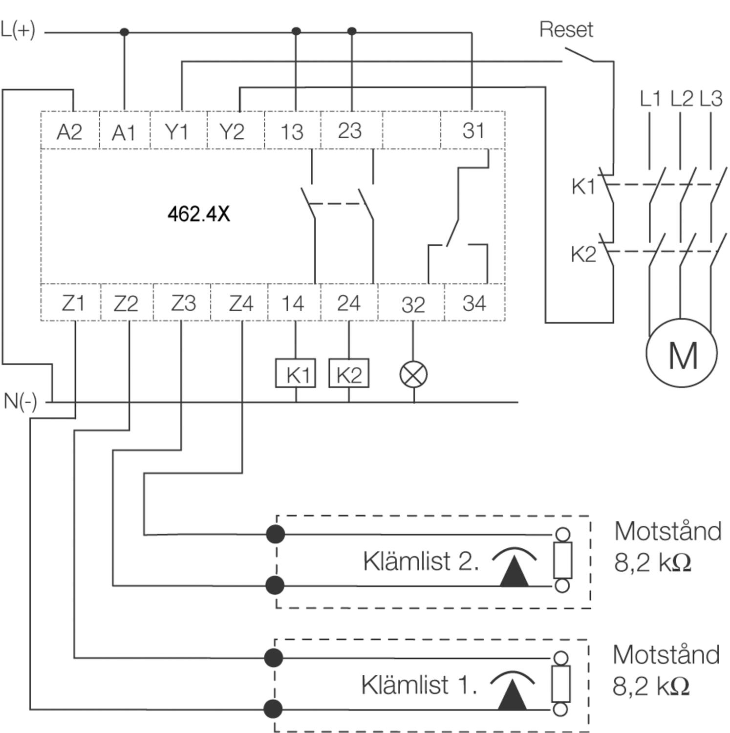 V-vahvistin 24 V DC, kat. 3, 2-kanavainen, tekninen kuva