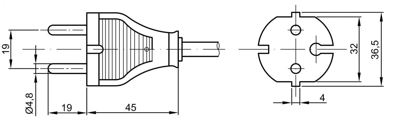 VALE-SCHUKO VIRTAJOHDOT mitat