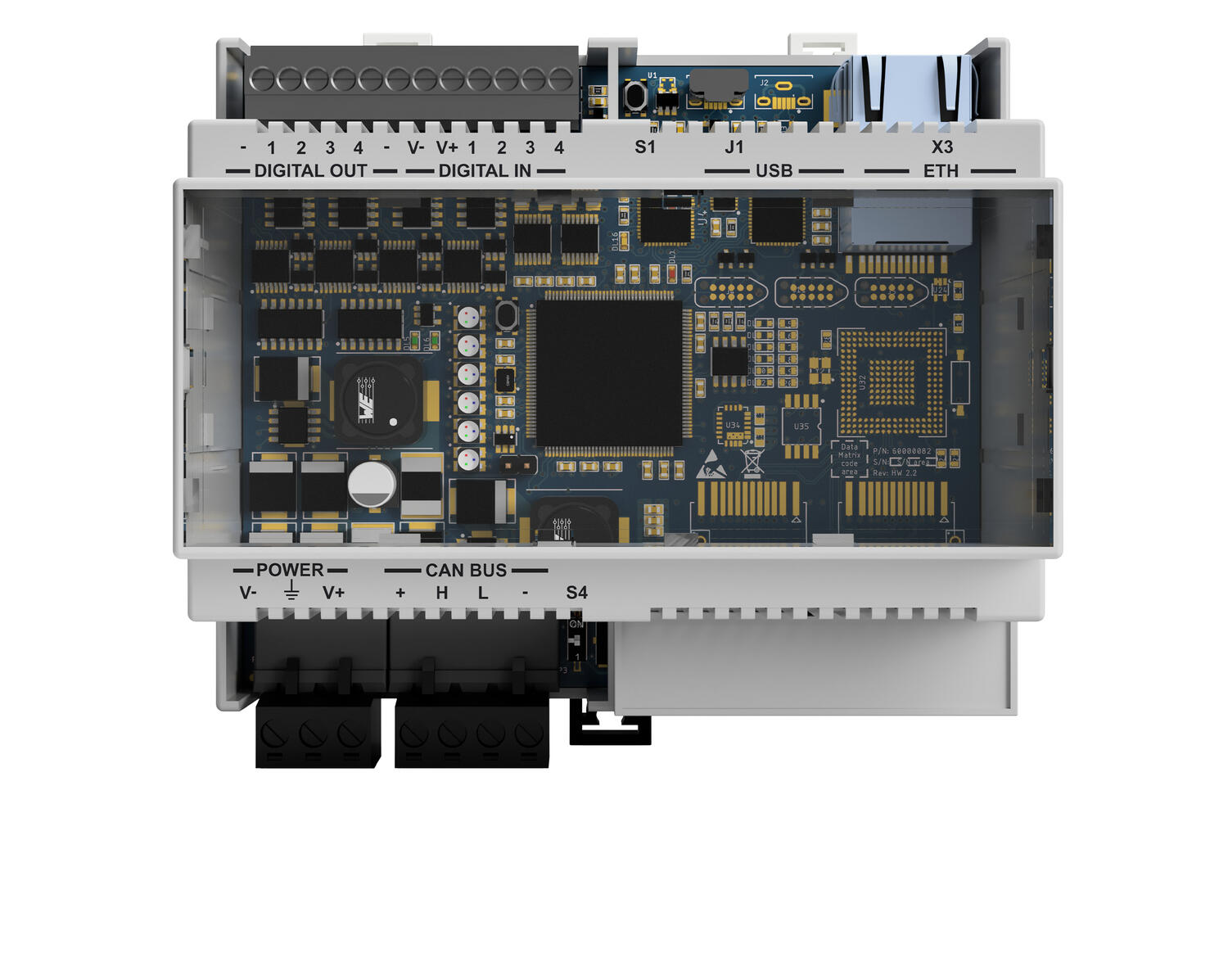 Valvontayksikkö Modbus USB Ethernet