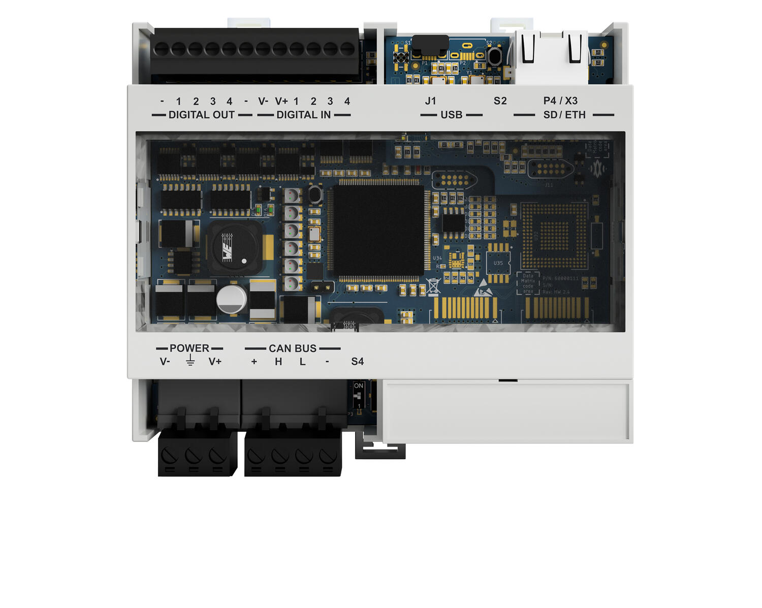 Valvontayksikkö Modbus USB Ethernet