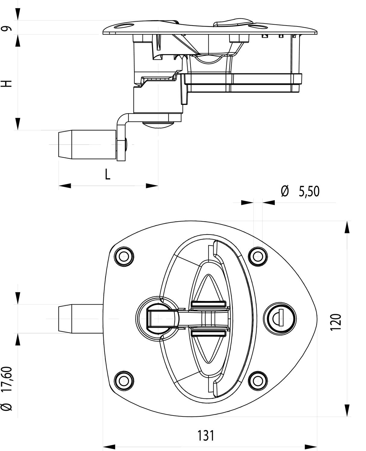 Vector™ T1-kahva mitat