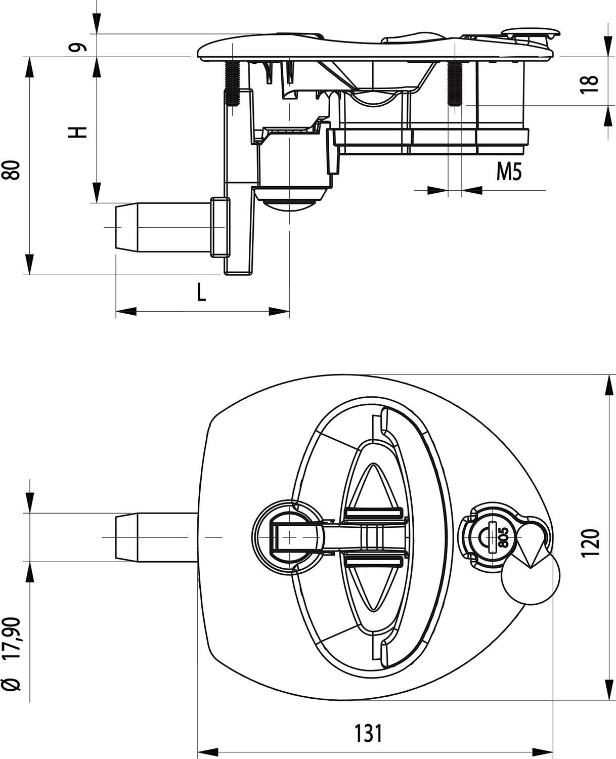 Vector™ T1-kahva mitat