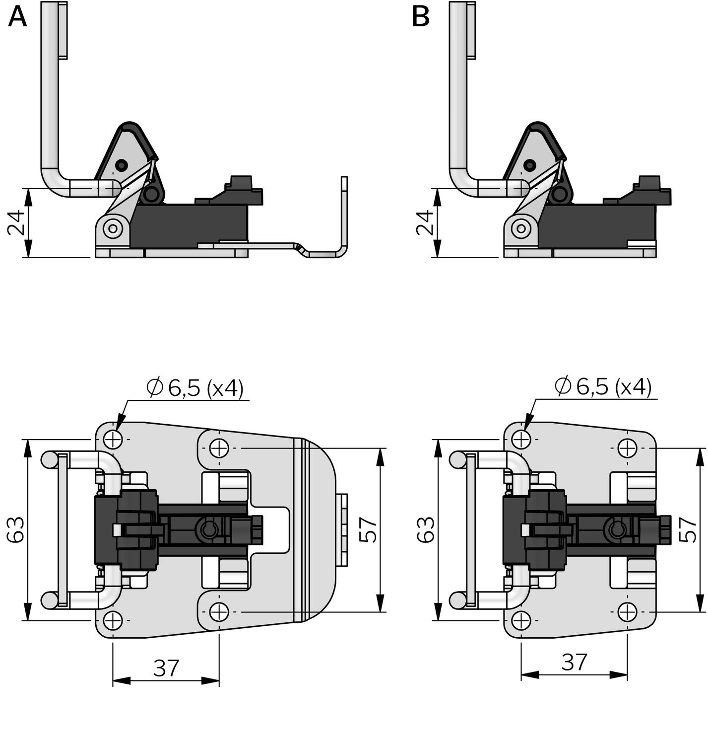Vector lukituspiste mitat