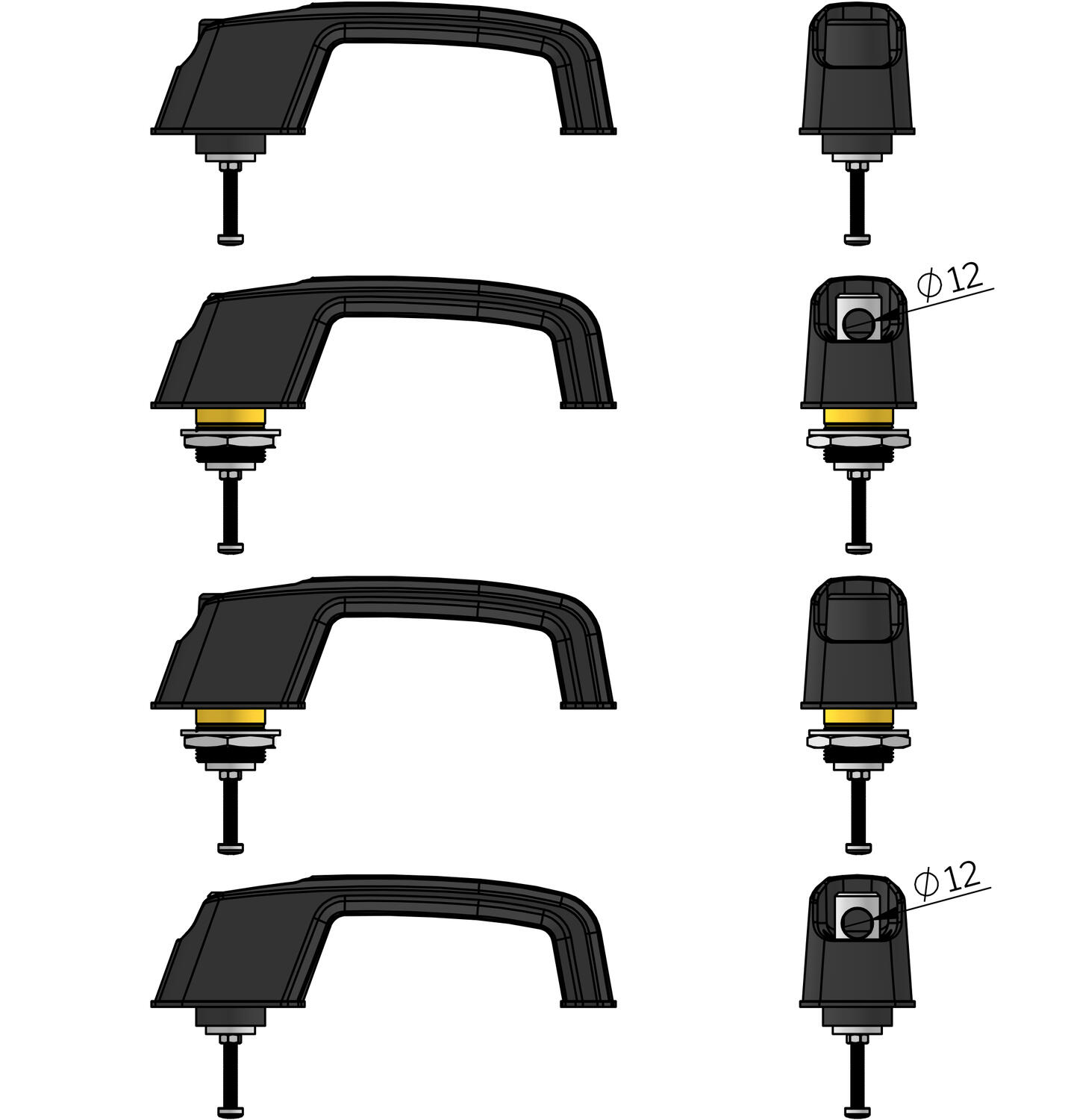 Vector-painonappi kahva