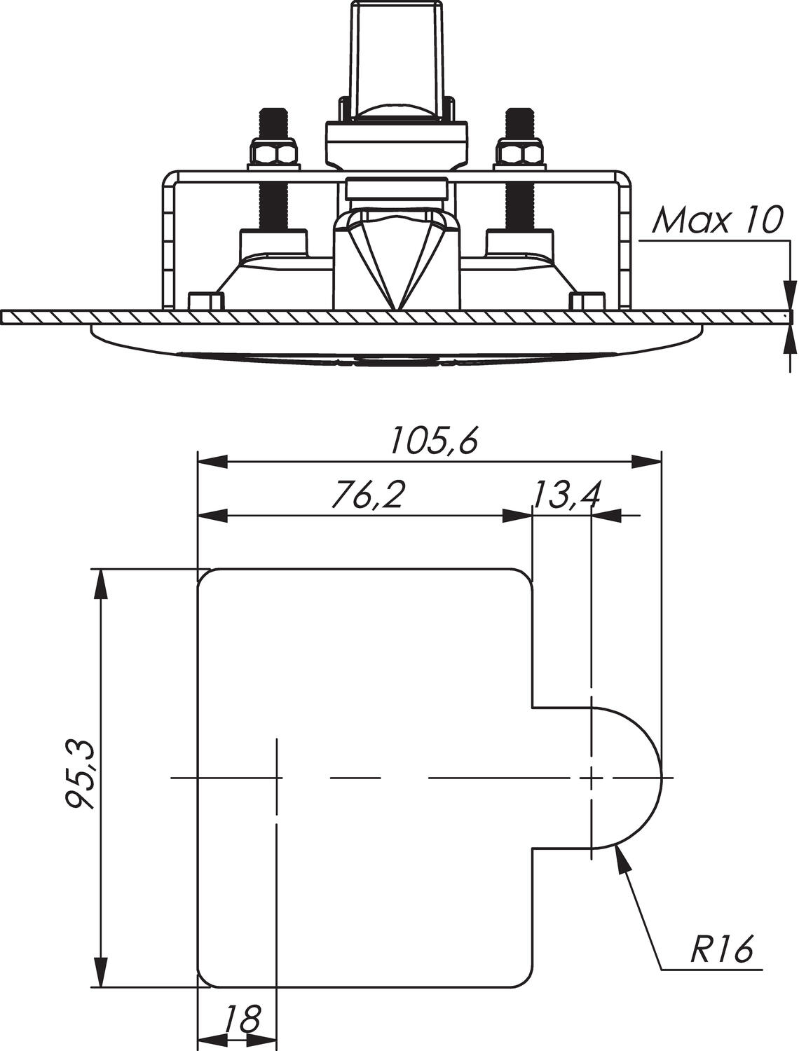 Vector T2-kahva mitat