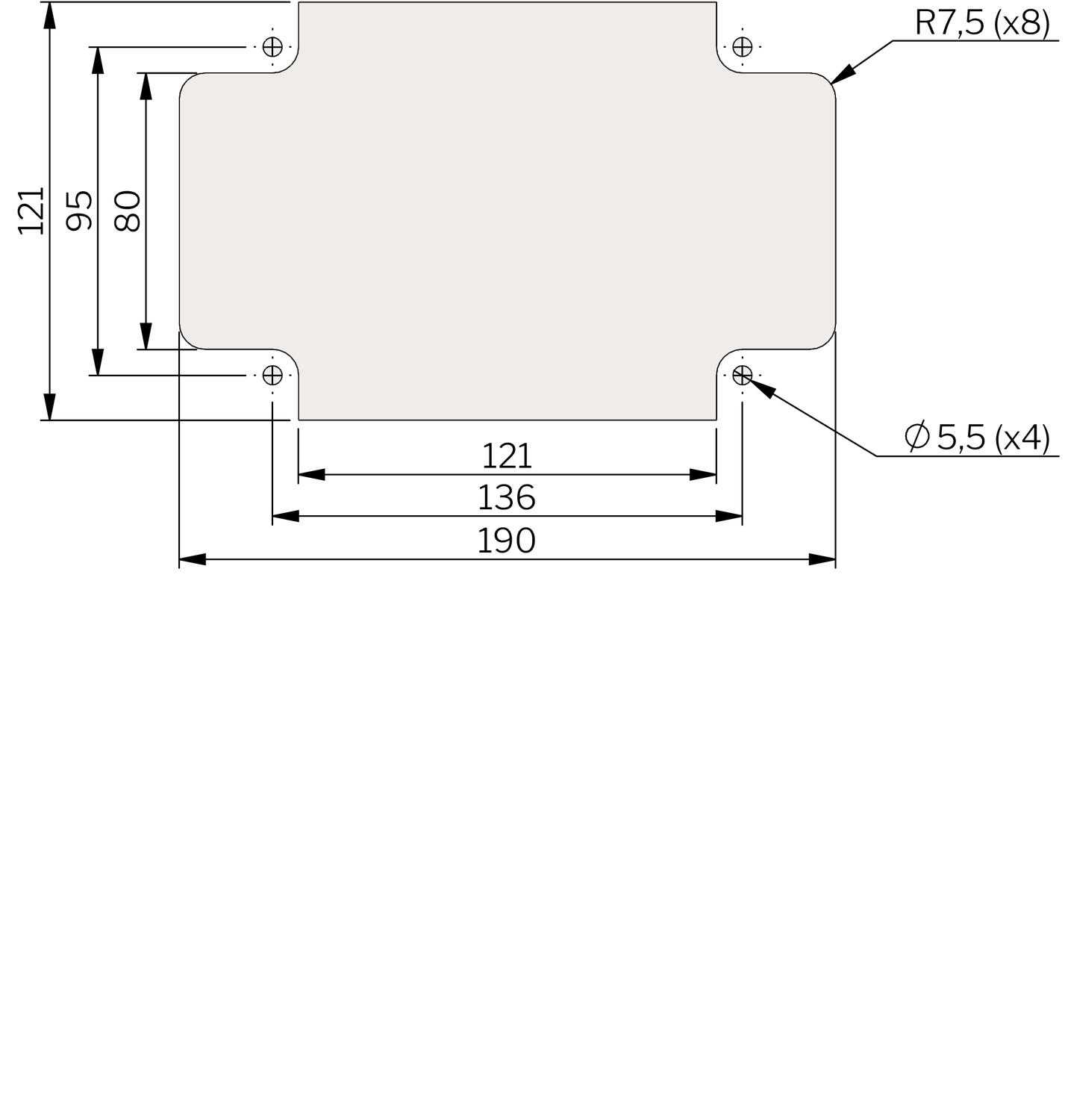 Vector vetokahva mittakuva
