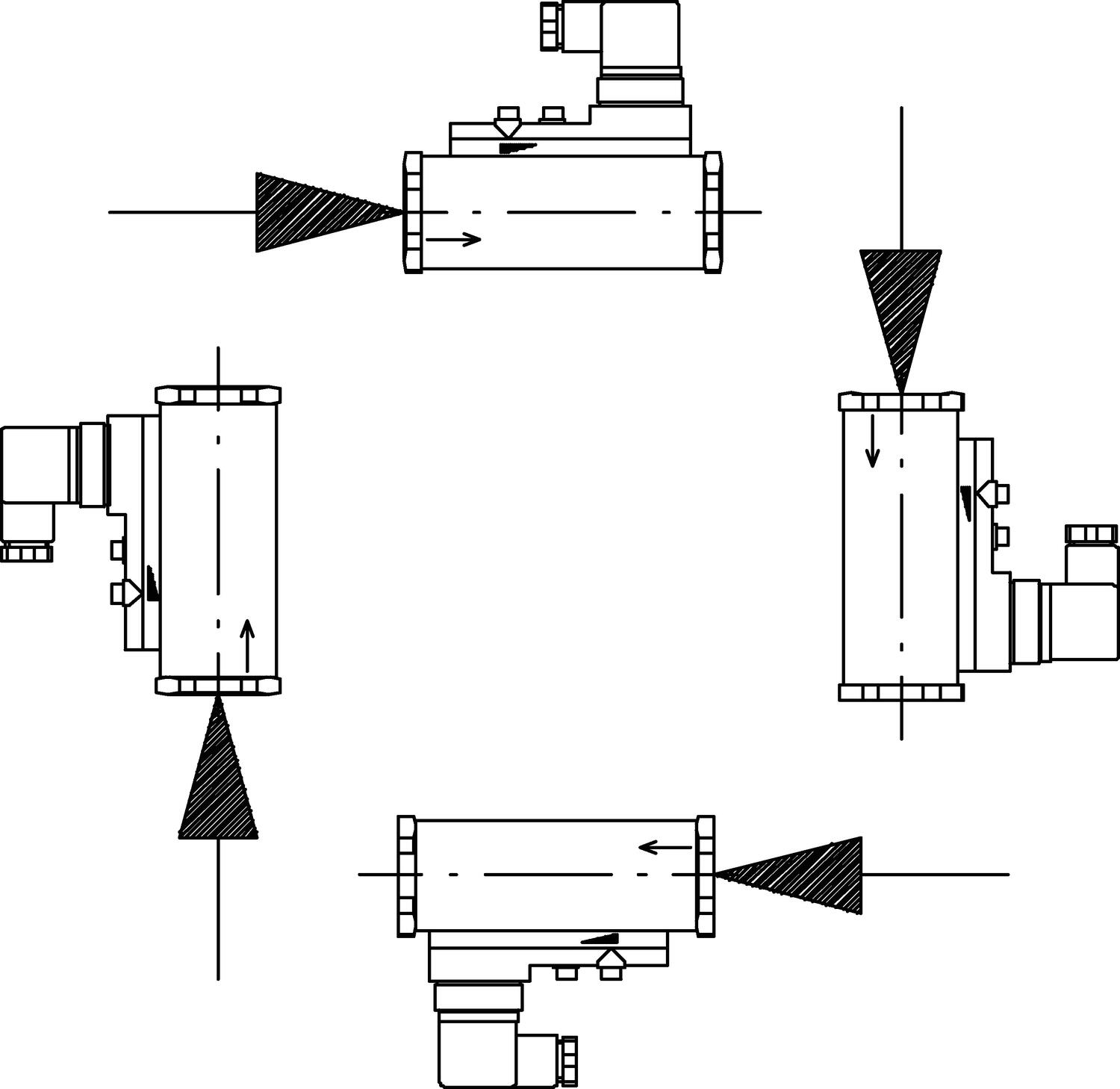 Virtausvahti nesteille ja kaasuille mitat