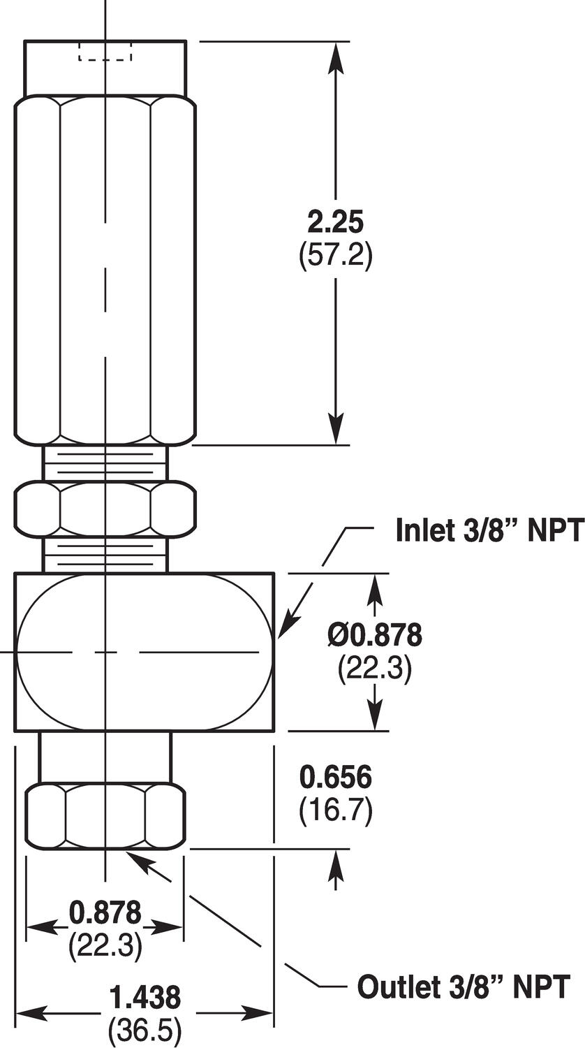 Ylipaineventtiili mittakuva 2